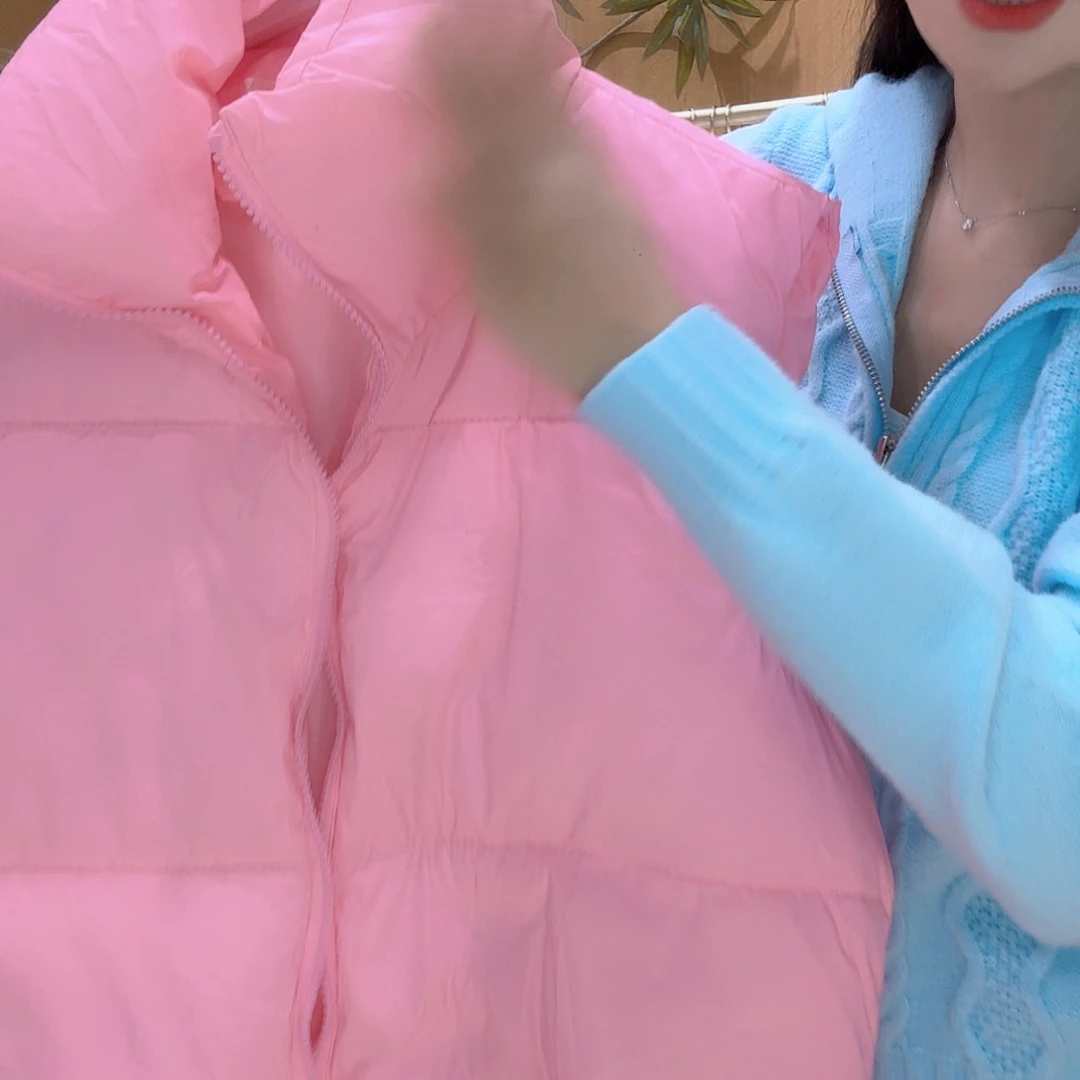 羊羔毛女装新潮流女装粉色马甲