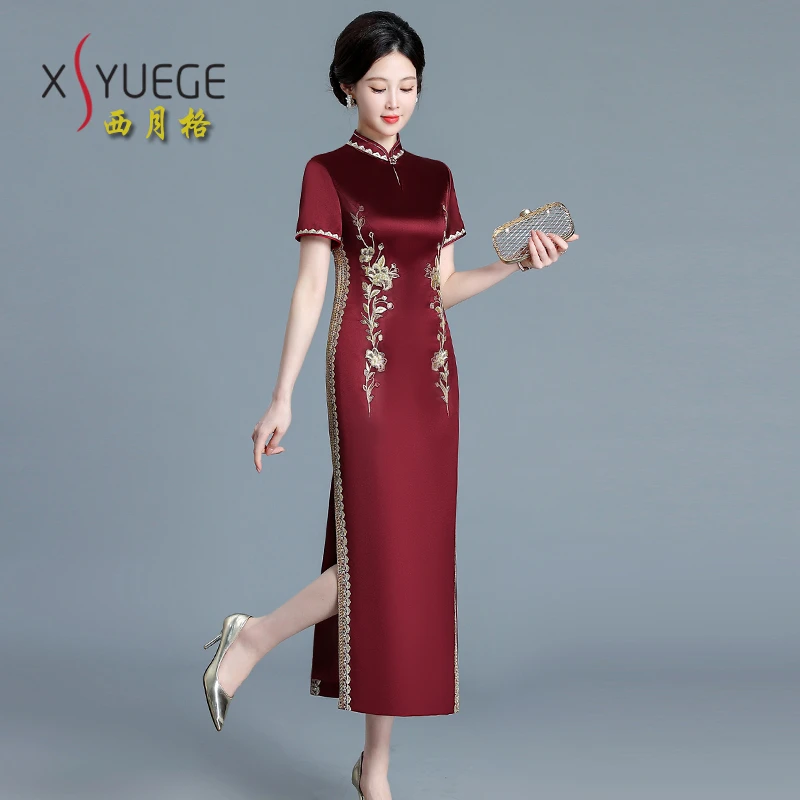 参加婚礼妈妈2025新款喜婆婆结婚丈母娘嫁女儿婚宴改良旗袍礼服裙