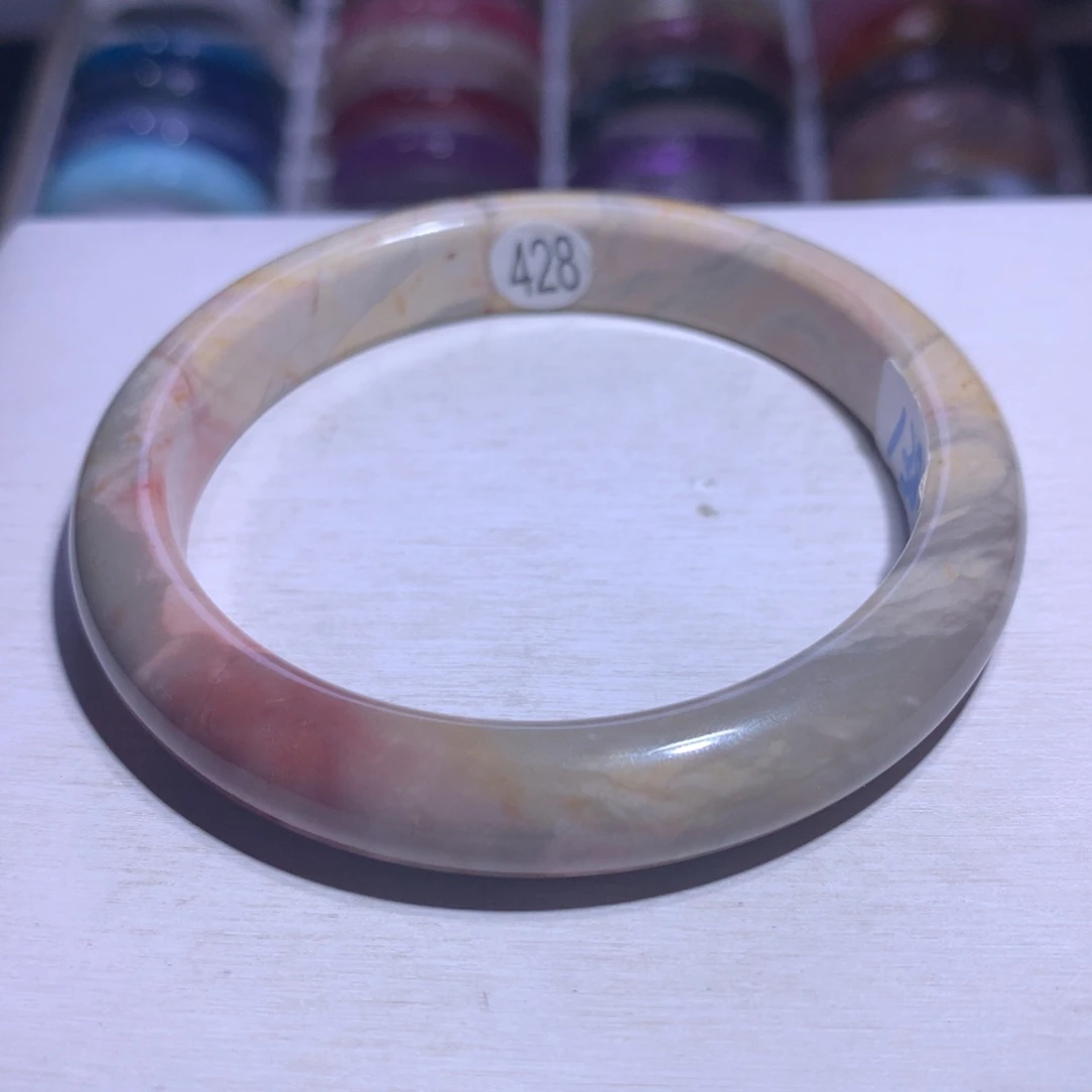 水晶手镯银S925镶嵌海洋碧玉60.2圈428