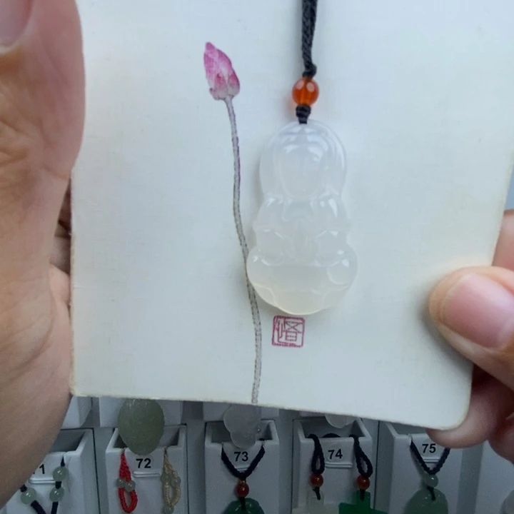 半***烟玛瑙/玉髓未镶嵌颈饰