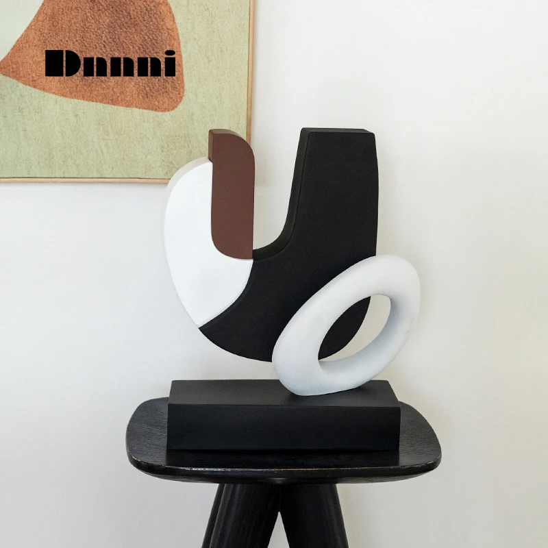 Dnnni几何构成雕塑摆件拼色创意样板间玄关柜边几柜装饰品高级感