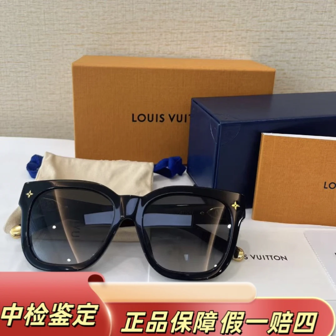 99新 LouisVuitton/路易威登 24年新款墨镜黑色太阳镜全套 亚洲版