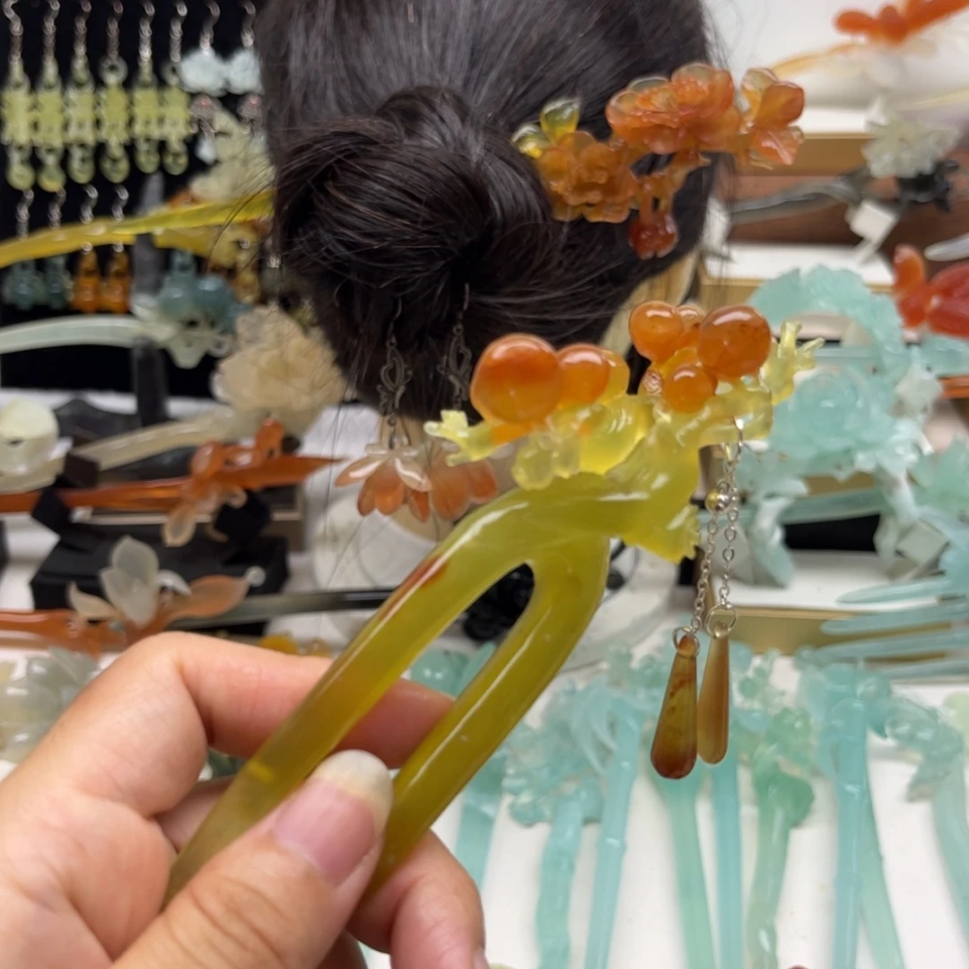 蛇纹石玉合金发簪