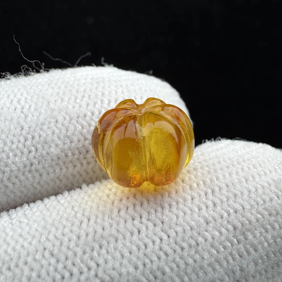 M5803天然原矿蜜蜡瓜珠11.6mm一物一图支持鉴定