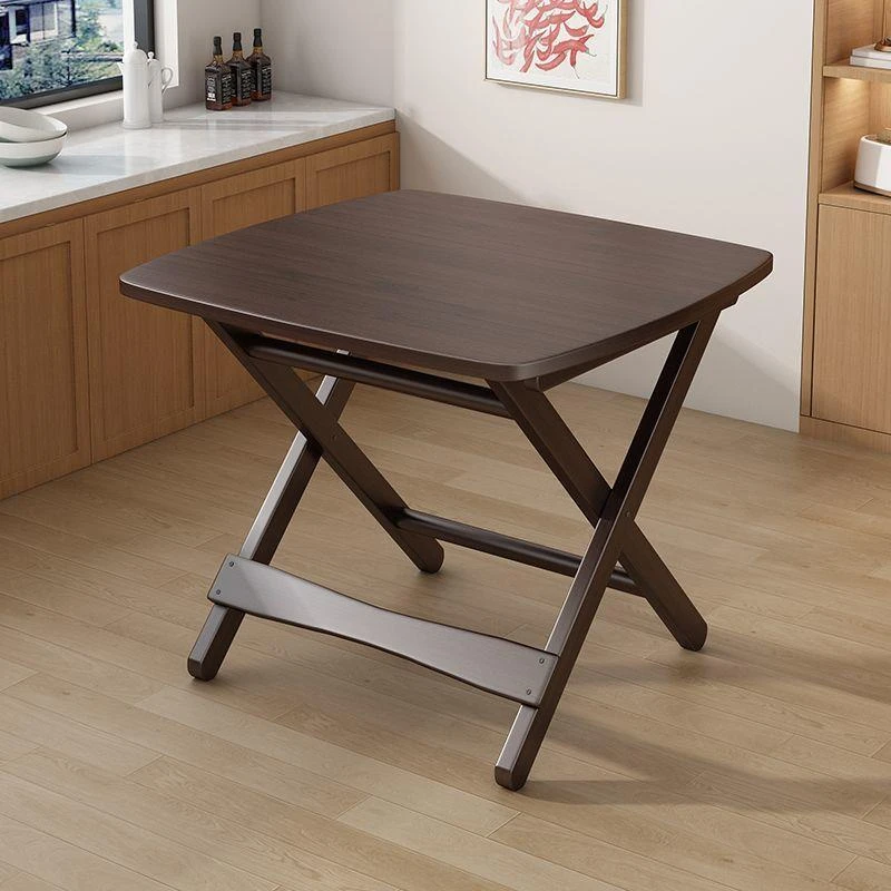 楠竹可折叠便携式桌子客厅家用餐桌宿舍非实木户外摆摊桌四方小桌