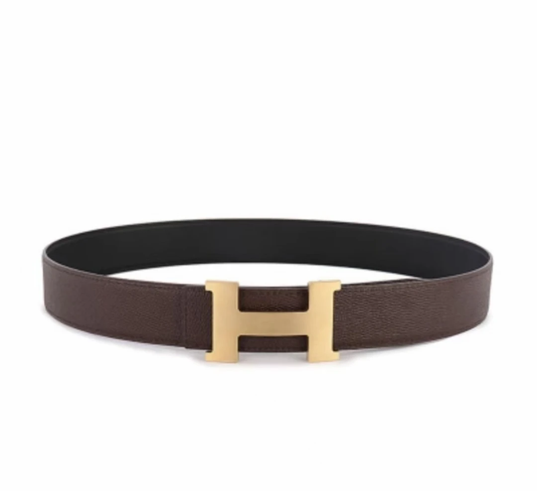 [H套装]H精品扣+纯牛皮双面皮带男士腰带时尚百搭男真皮商务腰带