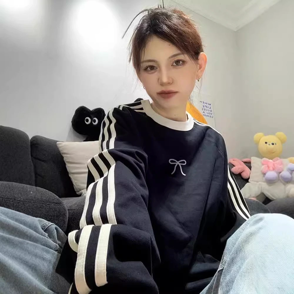 美式复古爆款卫衣女秋冬2025年新品高级感小个子oversize黑色上衣