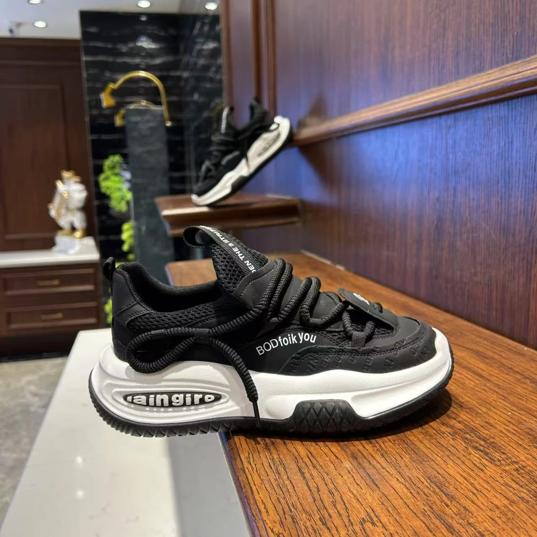 春季新款男鞋糖果色系带款个性低帮厚底时尚休闲百搭男士潮鞋