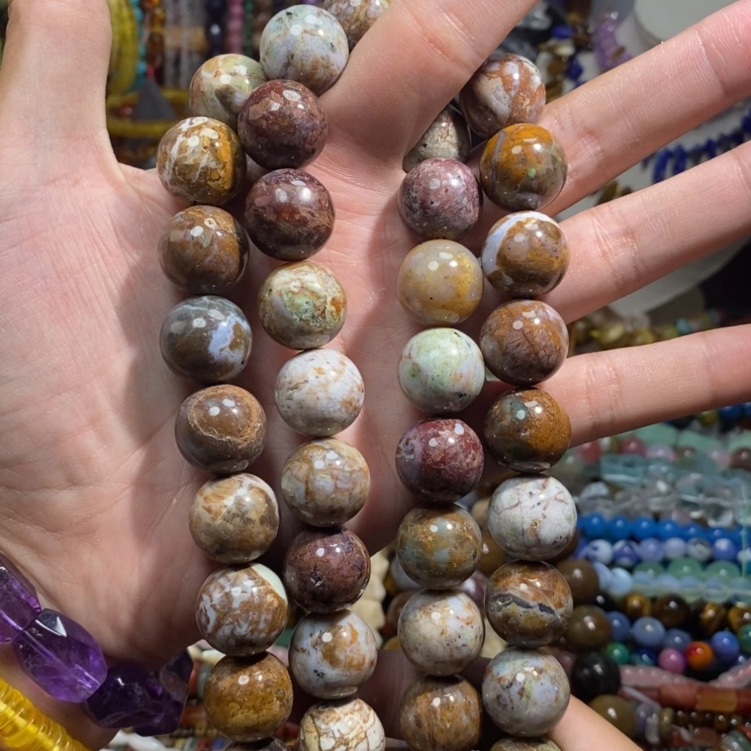 未镶嵌，海洋玛瑙18mm，石英质玉