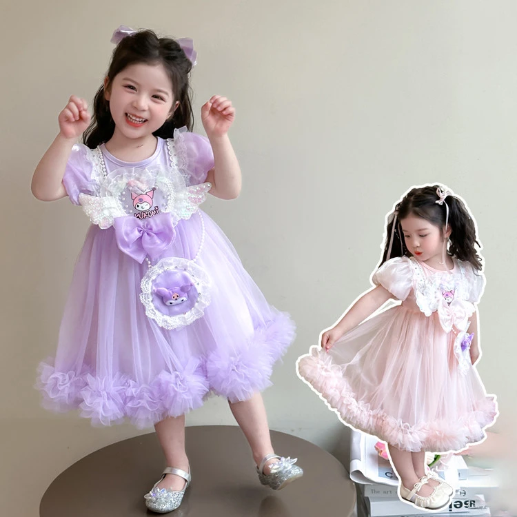 女童库洛米公主裙夏装2025新款夏季宝宝连衣裙洋气儿童生日礼服裙