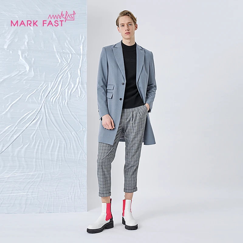 MARKFAST设计师品牌西装外套立体裁剪不对称设计西服M1BGM17070