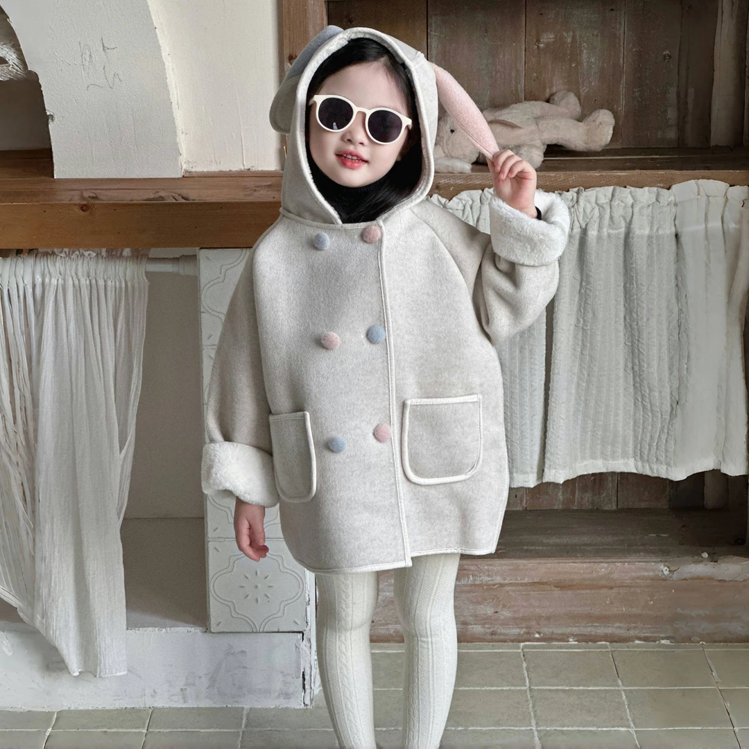 韩范潮流女童秋冬加绒时尚大衣外套洋气儿童新款可爱小女孩炸街