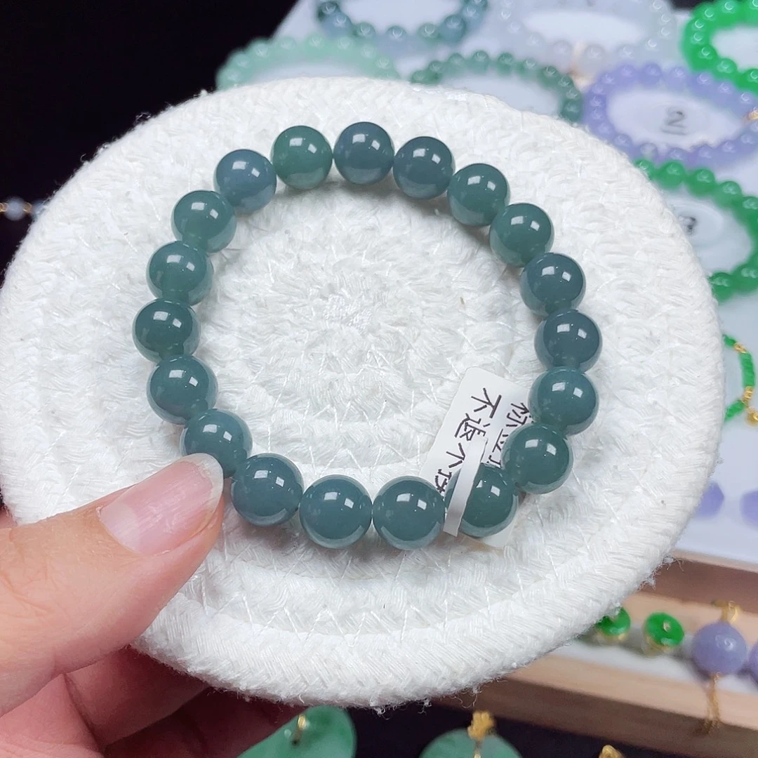 翡翠未镶嵌手链天然缅甸翡翠A货卡10