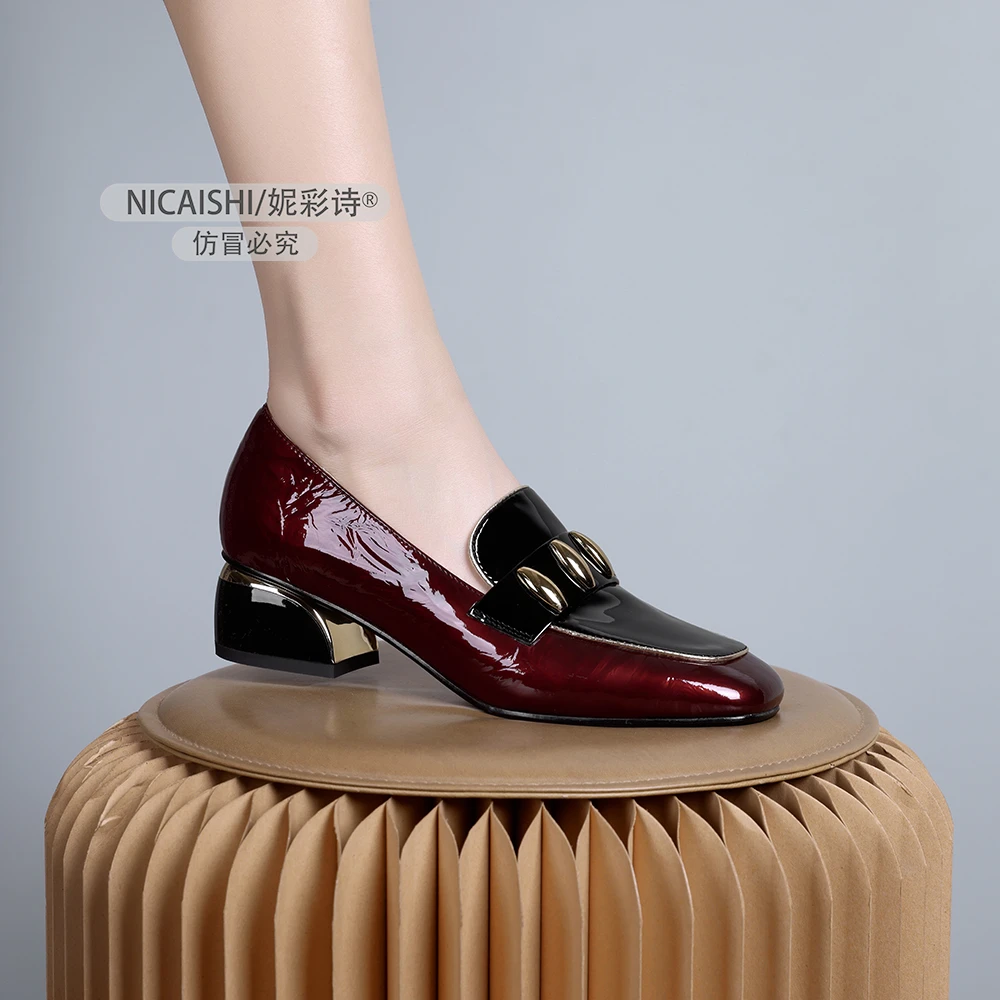 2025年新款欧美方粗跟套脚圆头气质舒适百搭女乐福鞋时尚单鞋1005