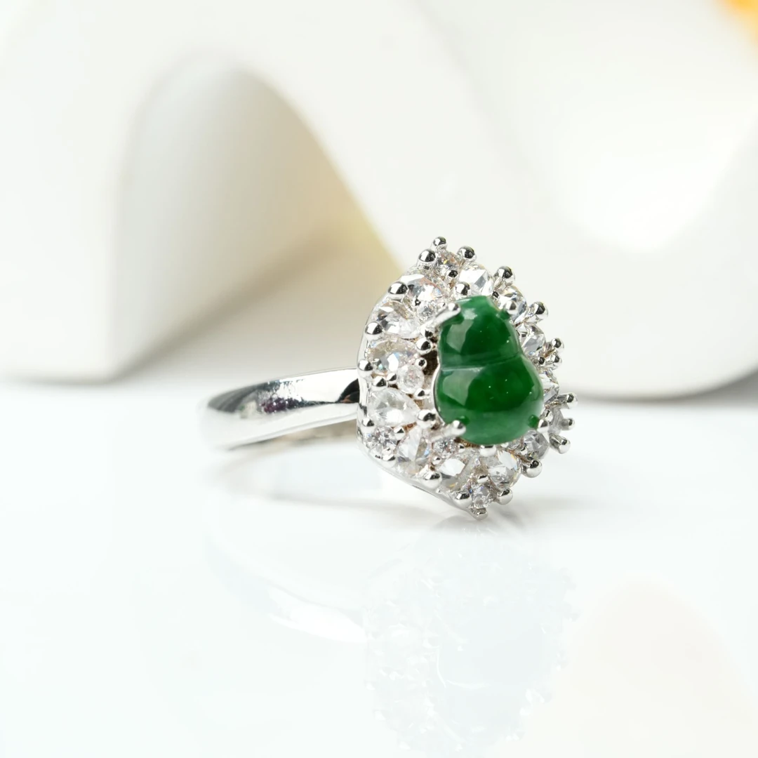 【小北好物】合金翡翠戒指约5*7mm【多样性发一件】QS34X22