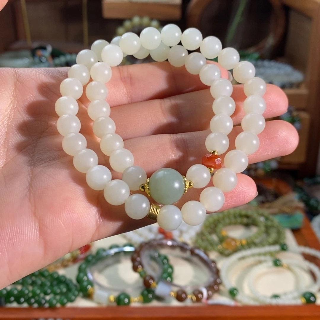 和田玉未镶嵌手链