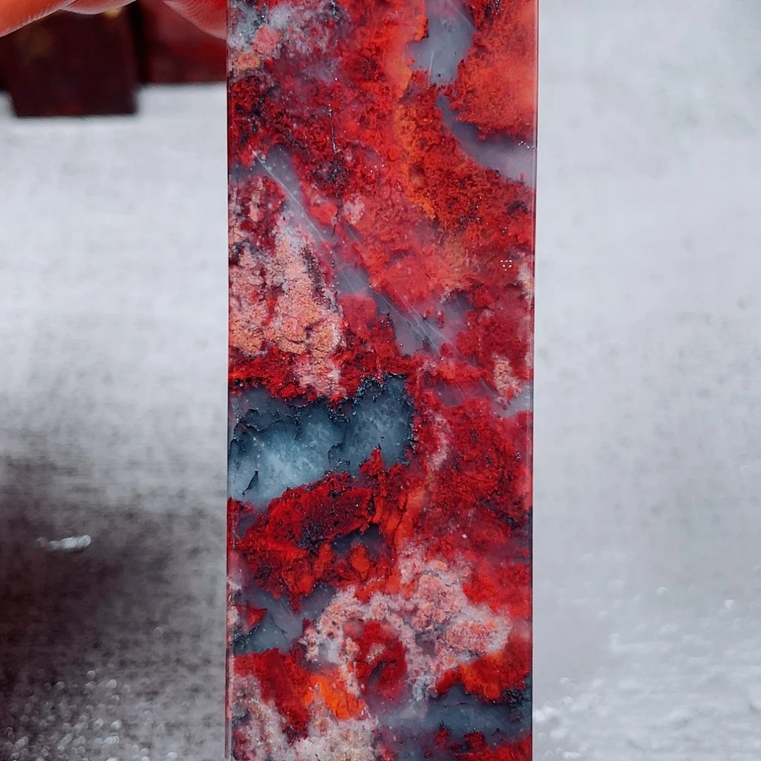 玉桂林鸡血玉印章镇尺25