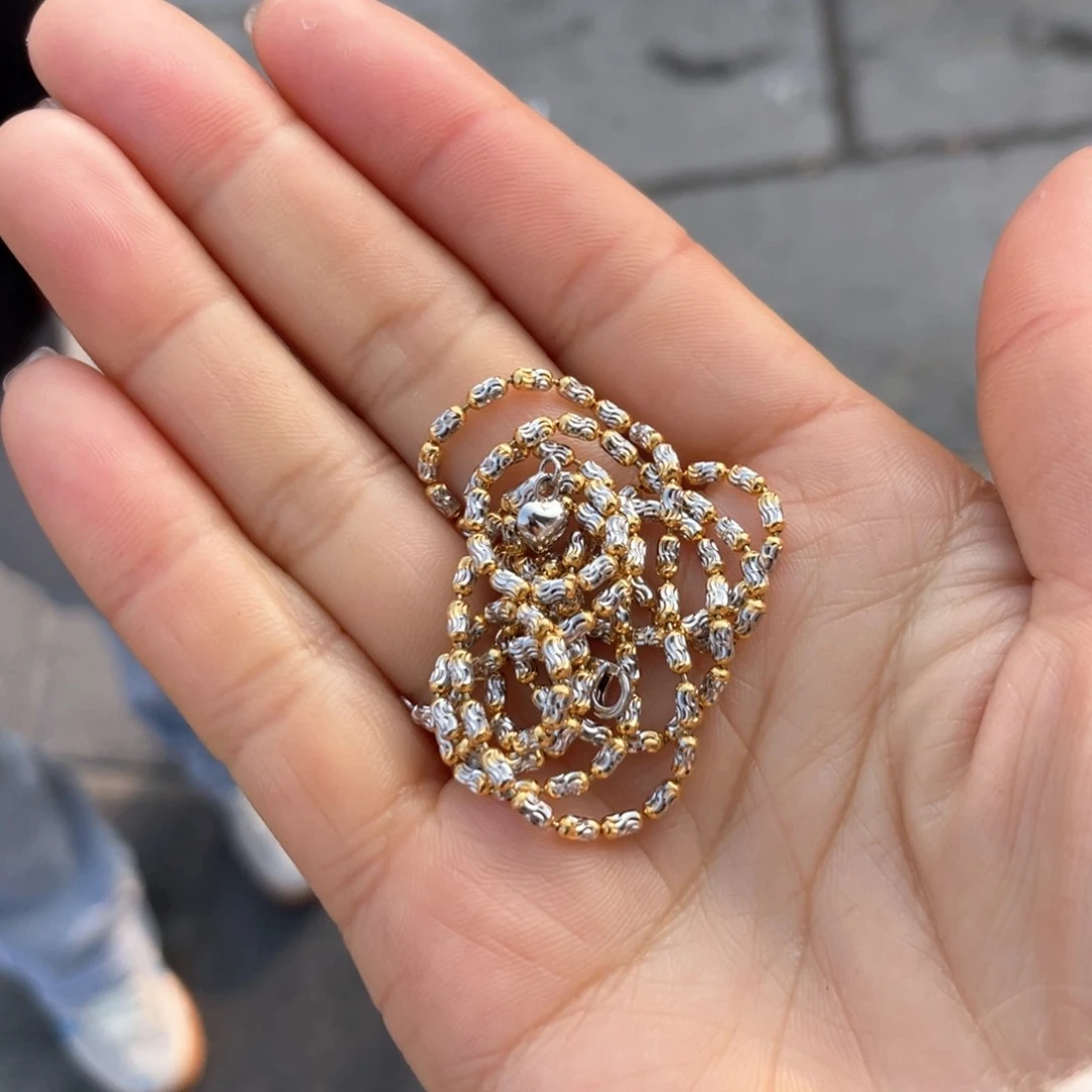 和田玉颈饰银S925镀金镶嵌小*蜊