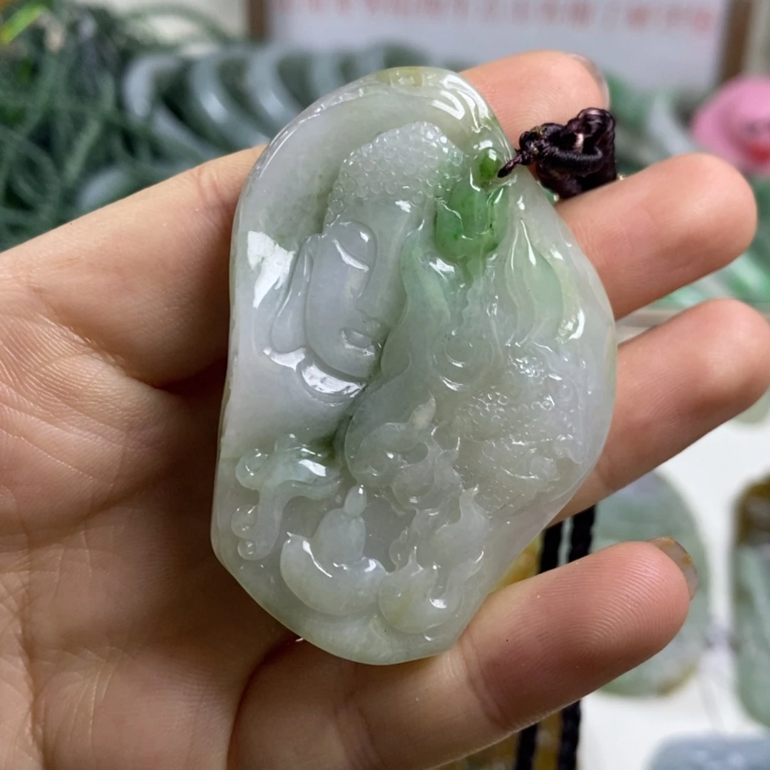 翡翠未镶嵌颈饰2-翡翠A货挂件