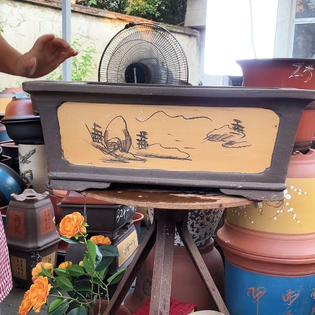 新品52黄马槽花盆紫砂花盆