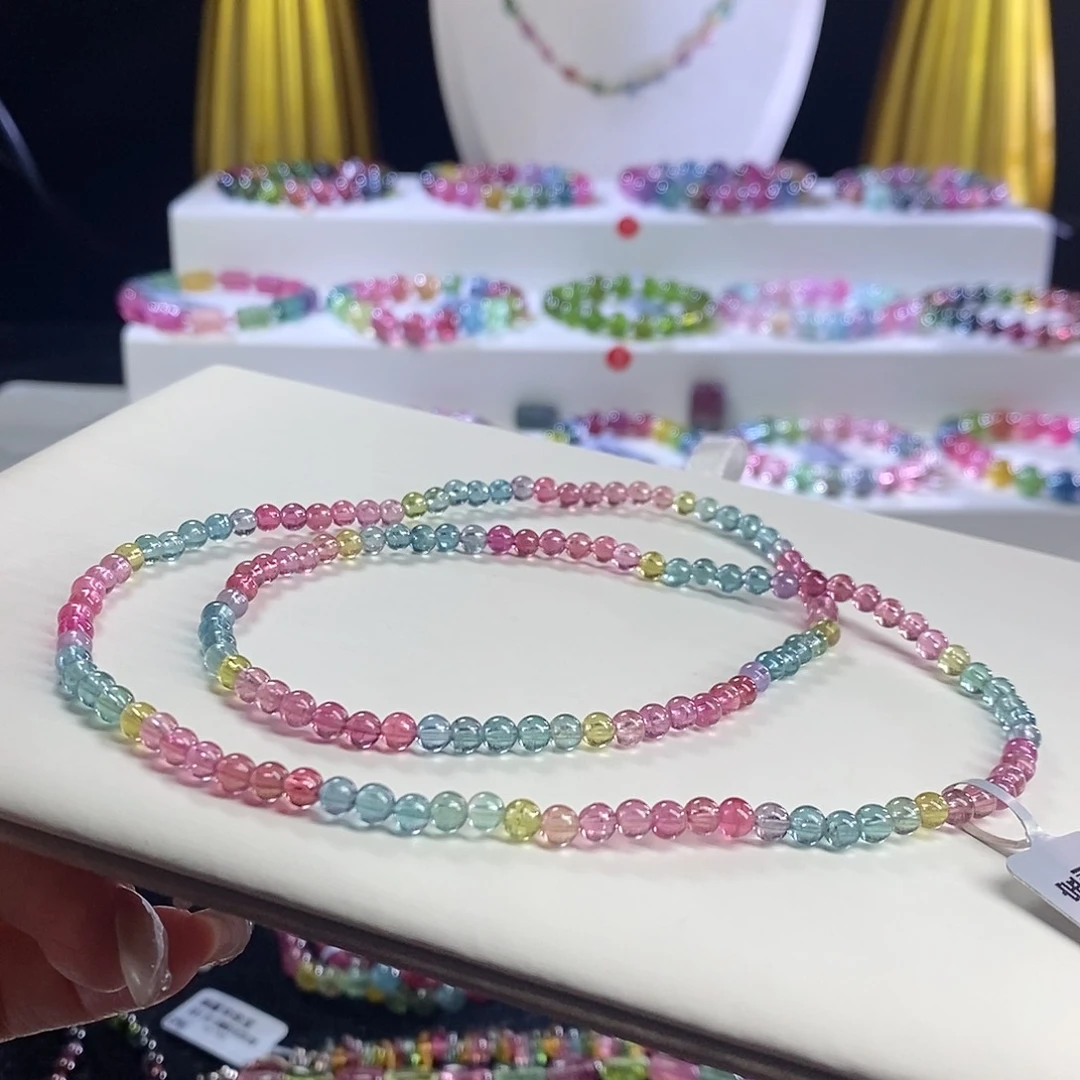 未镶嵌手链碧玺荧光三圈