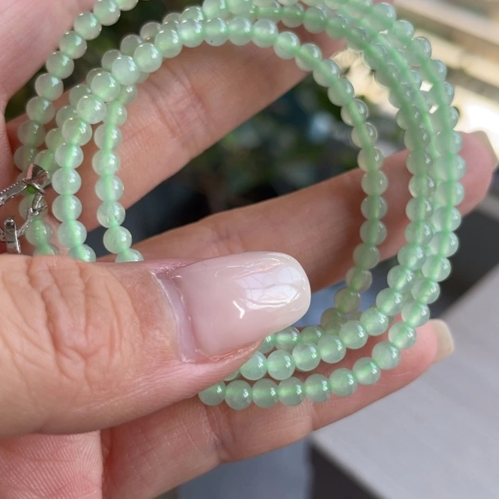 翡翠未镶嵌手链卡3➕冰种小米珠项链