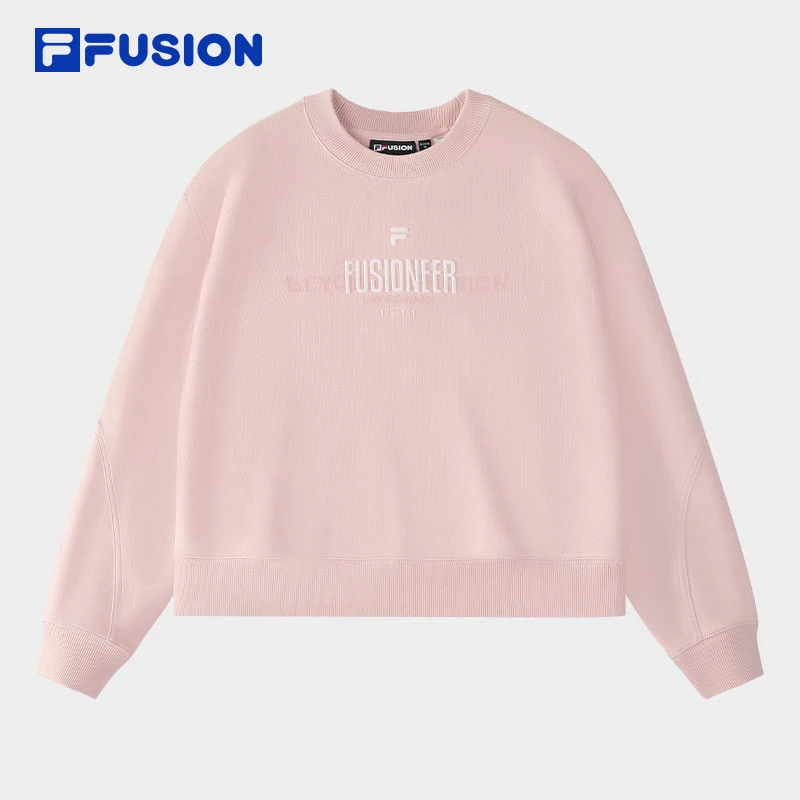 FILA斐乐宽松简约圆领卫衣女款运动休闲亲肤透气长袖舒服穿搭