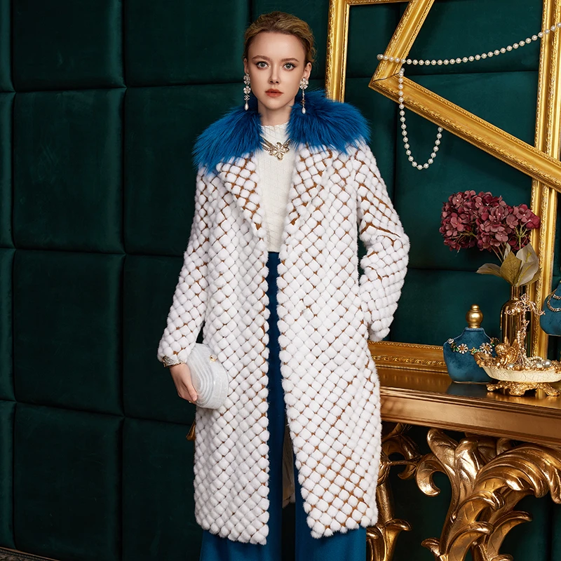 【诗意盎然】2025年冬季新款皮草外套女年轻时尚长款貂皮大衣S24099