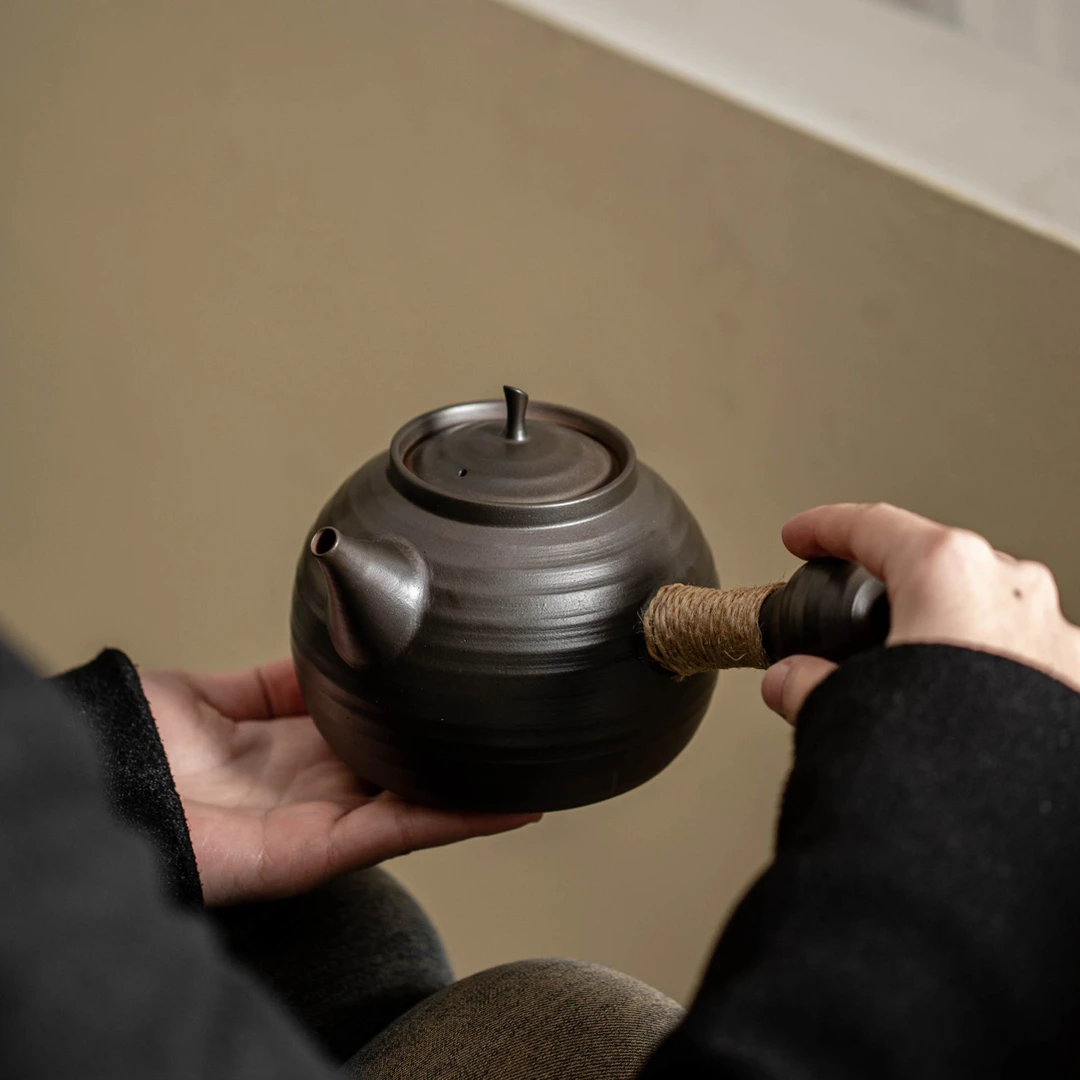 老岩泥手工烧水壶煮茶明火电陶炉围炉煮茶壶陶壶650CC