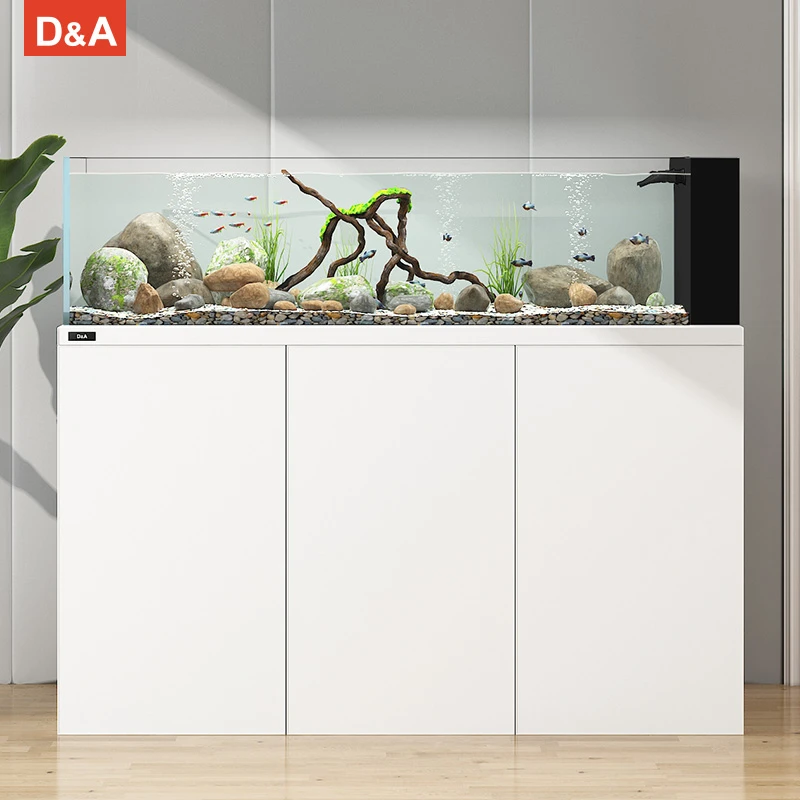 D&A/德克溪流缸全套一体缸 野采创意造景 客厅鱼缸家用底滤生态缸