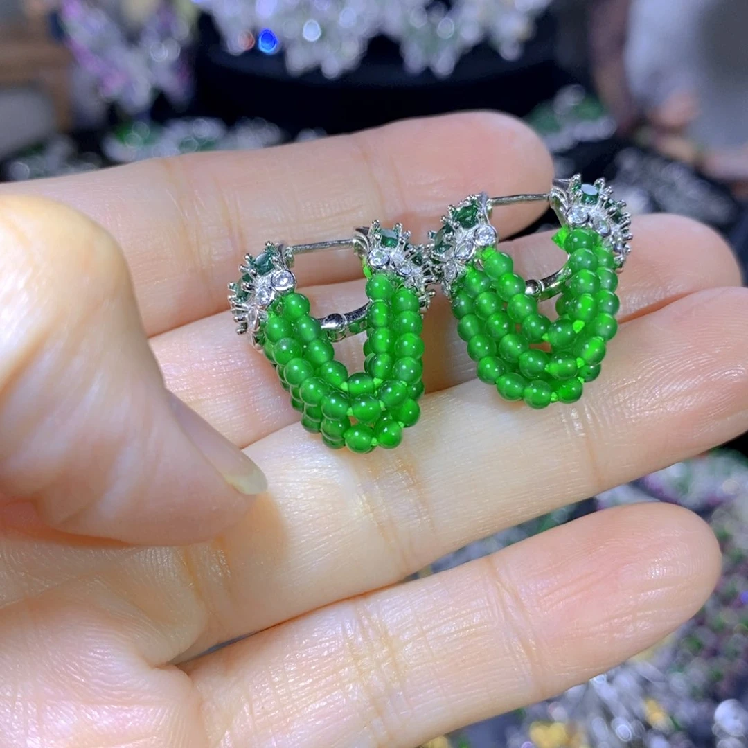 翡翠颈饰银S925镶嵌天然翡翠