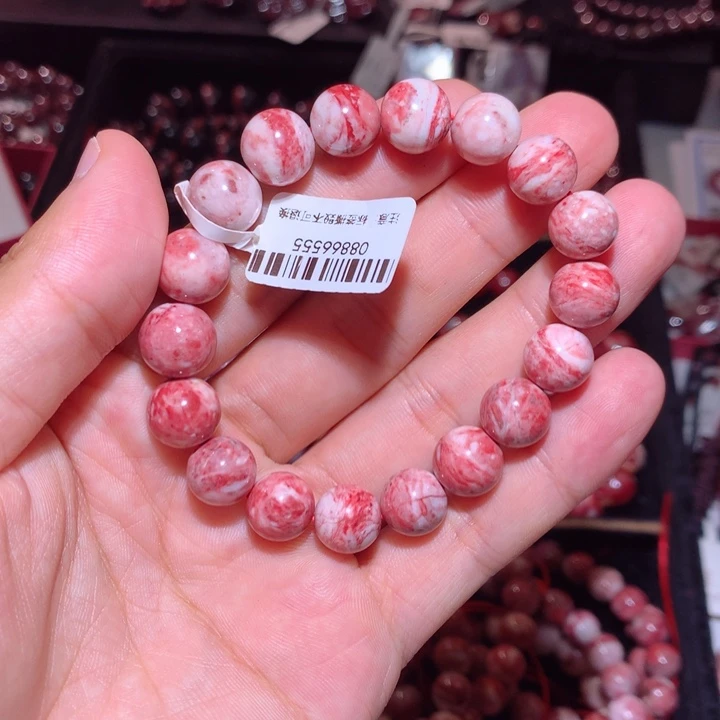 天然辰砂原石手串卡10