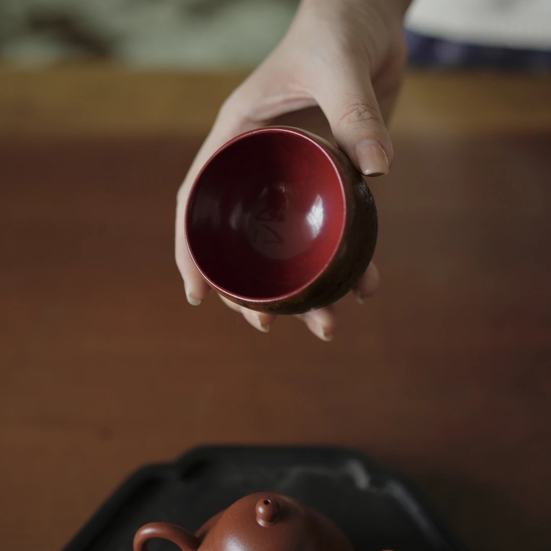 天然大漆竹根满钉竹根杯主人杯茶具茶器茶道配件