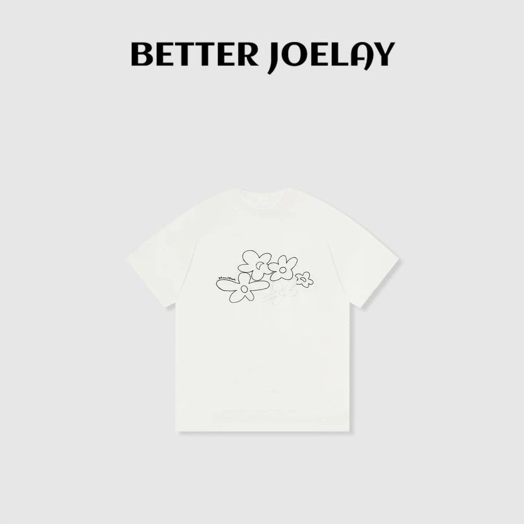BETTER JOELAY-中版【小花飘飘】时尚百搭短袖T恤休闲风ZZ3924