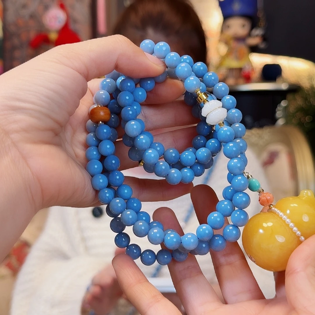蜜蜡18K金镶嵌项链