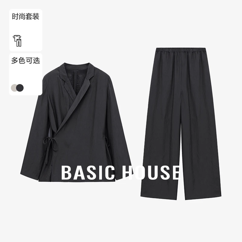 Basic House/百家好夏季新款琥珀流光风洋气西装套装-B0625B5FVZ2