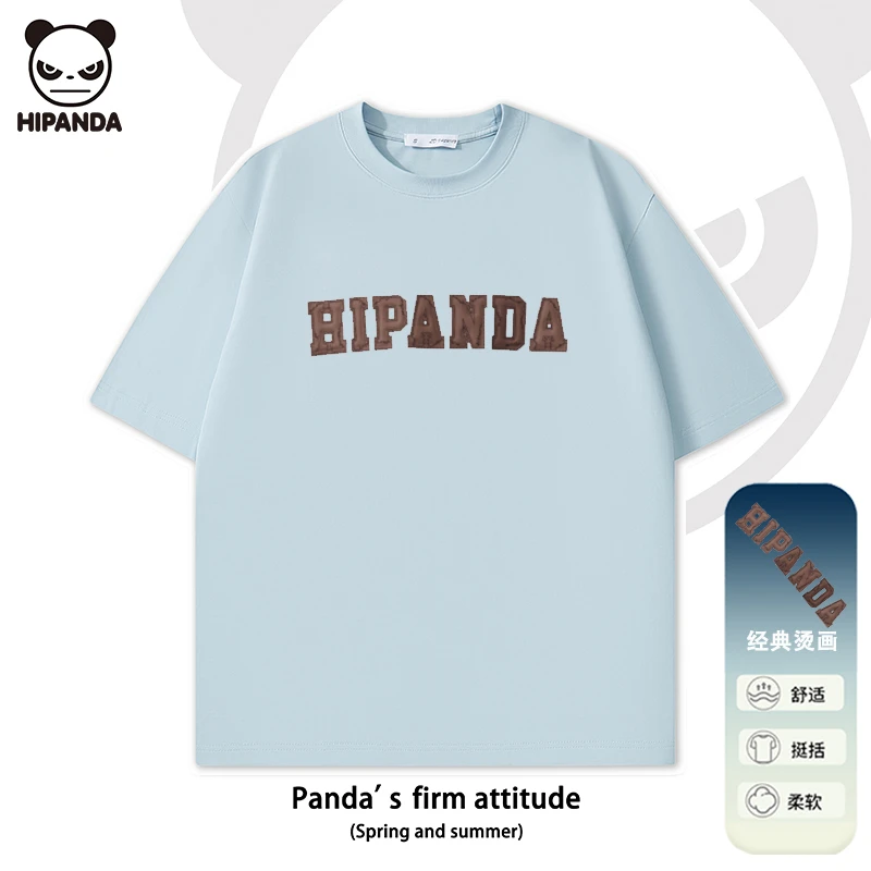 Hi Panda短袖T恤重磅水洗短袖T恤男夏季美式新款男款显瘦宽松上衣