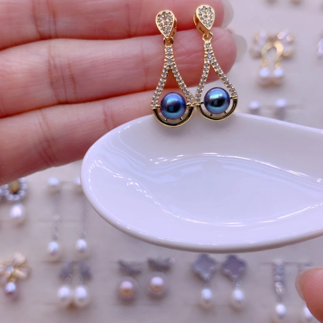 淡水珍珠耳饰合金