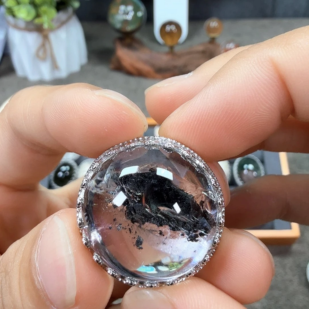 *****水晶戒指银S925镶嵌S925银镶水晶水晶水晶