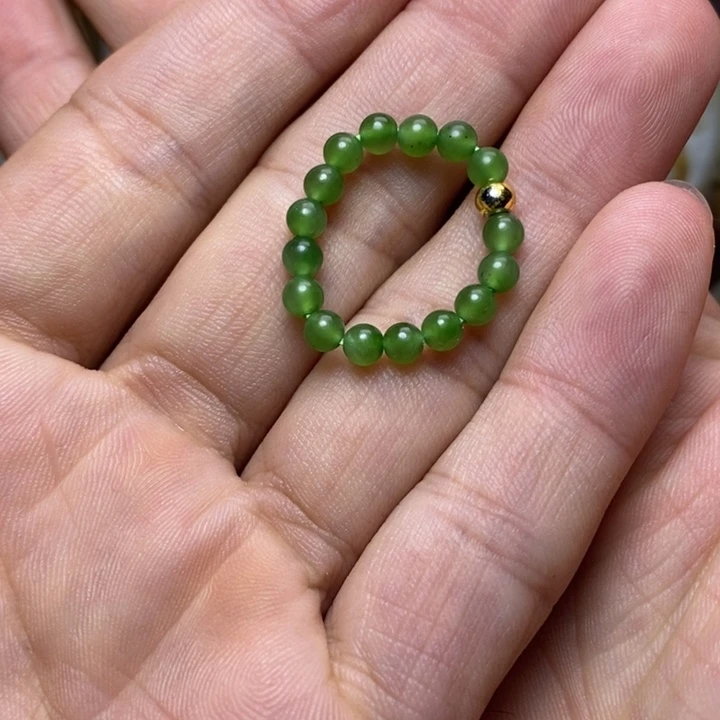 和田玉（碧玉）未镶嵌挂件界圈