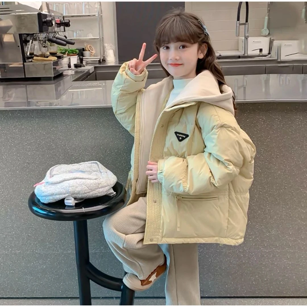 女童棉衣加厚假两件冬装2025新款儿童韩版棉袄女孩棉服外套冬款