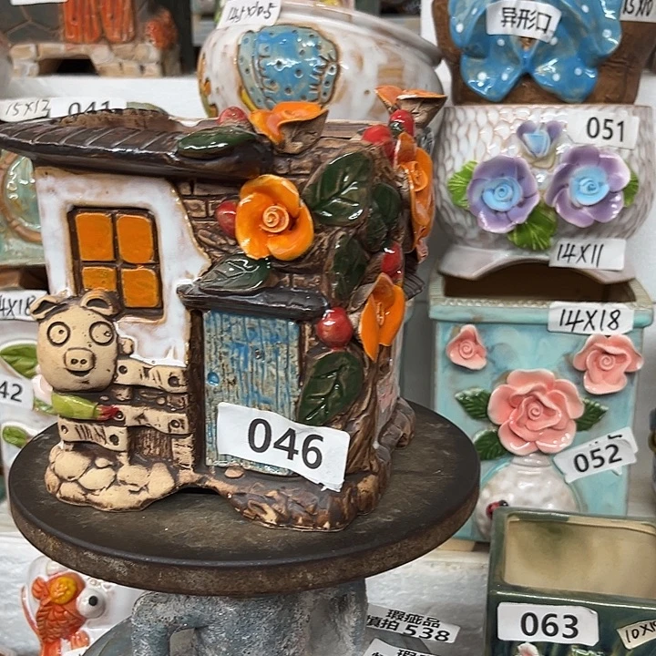 紫砂花盆粗陶材质多肉花盆