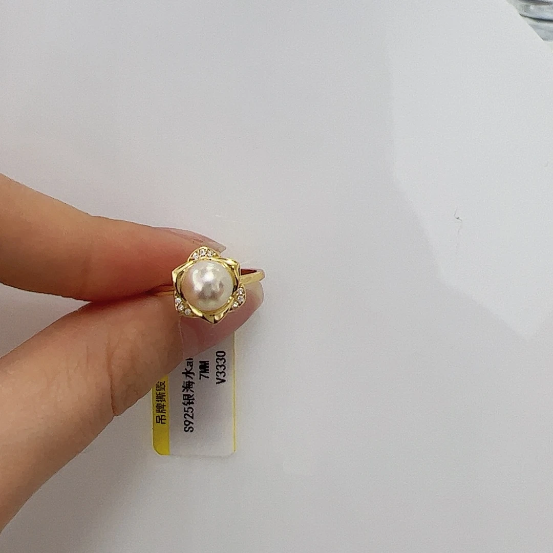 海水珍珠戒指 V3330银S925镶嵌
