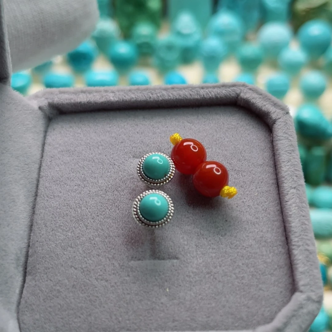 南红玛瑙颈饰银S925镶嵌