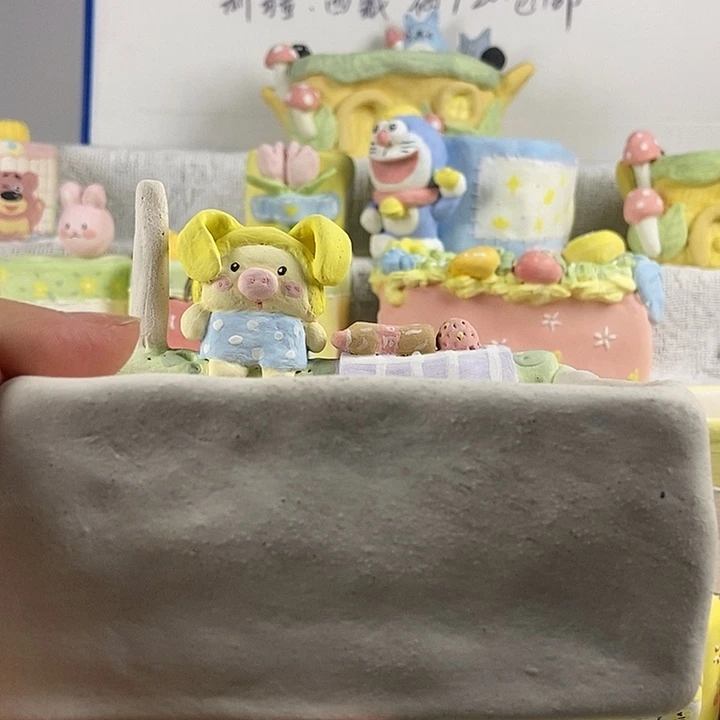 ****"大方盆手捏猪猪转转多肉花盆