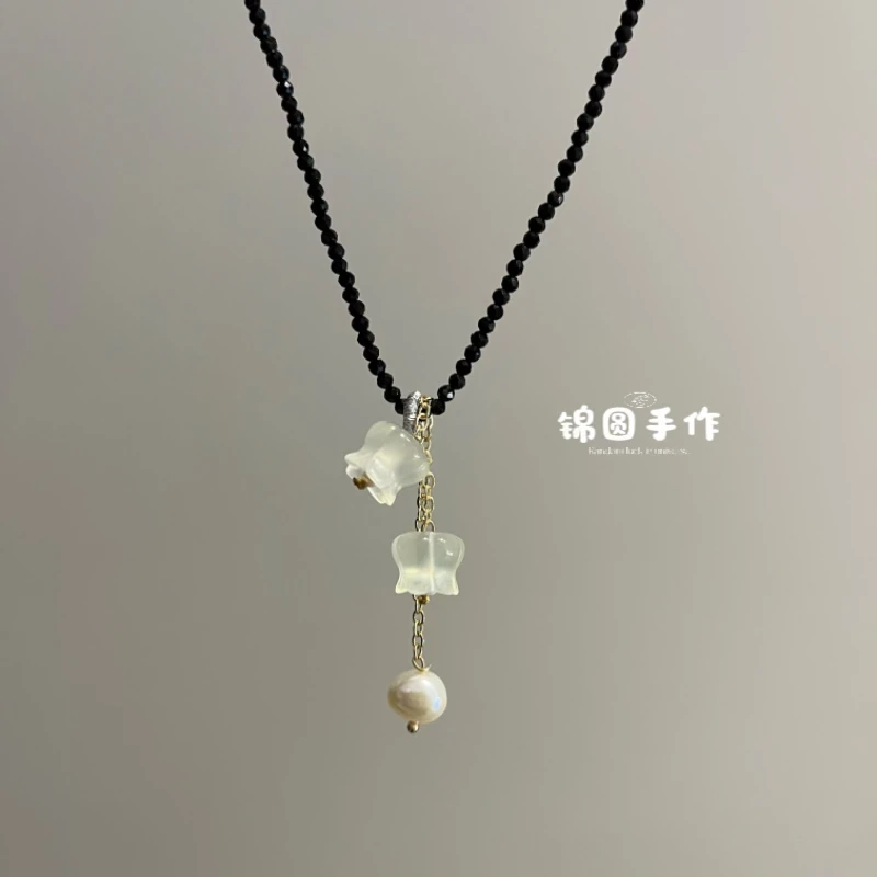［铃兰花开］纯天然岫玉老师傅纯手工雕刻铃兰花吊坠(多样性发一)