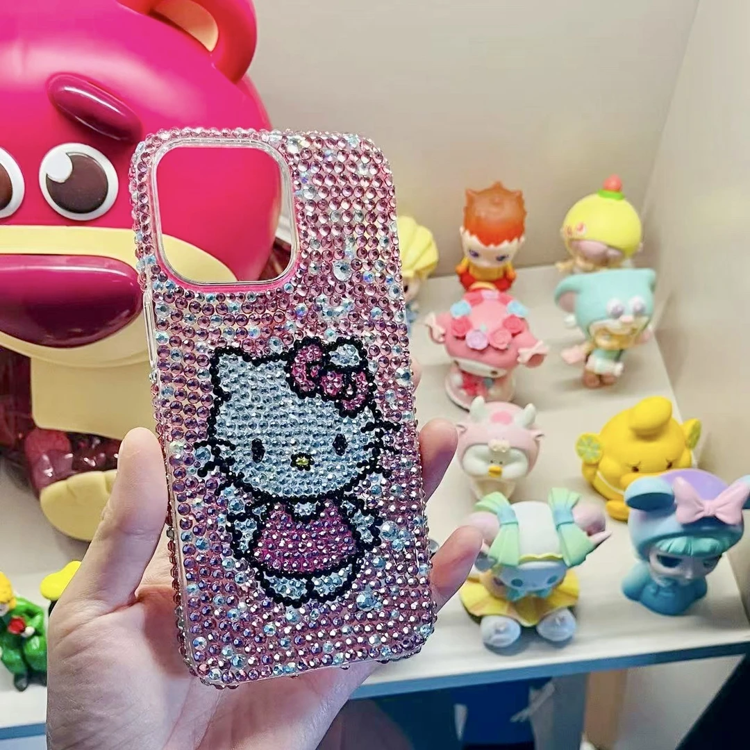 网红懒懒同款手机壳17promax材料包适用苹果16/15/1413钻石手机壳