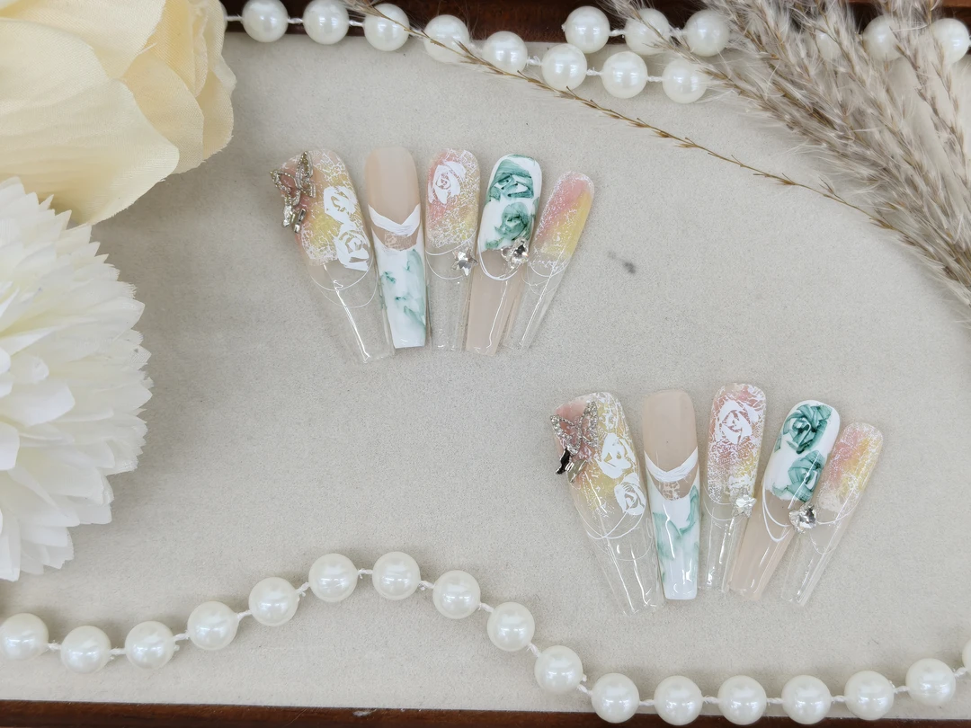 “绿茶02”（星月纯手工穿戴甲）