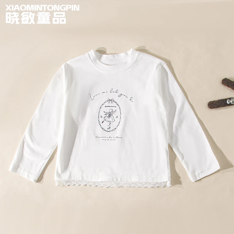 女孩字母花边T恤3C3788