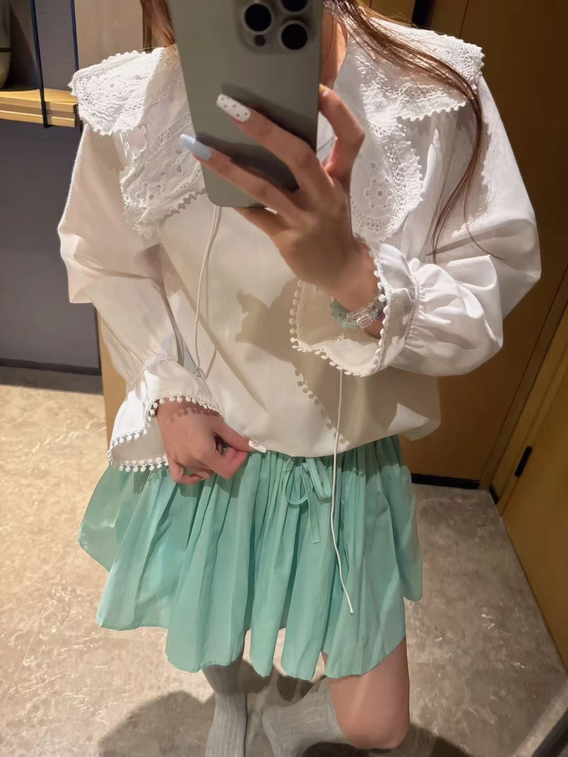 款甜美绿色清新休闲纯色半身裙时尚切格瓦拉短裙#z1748